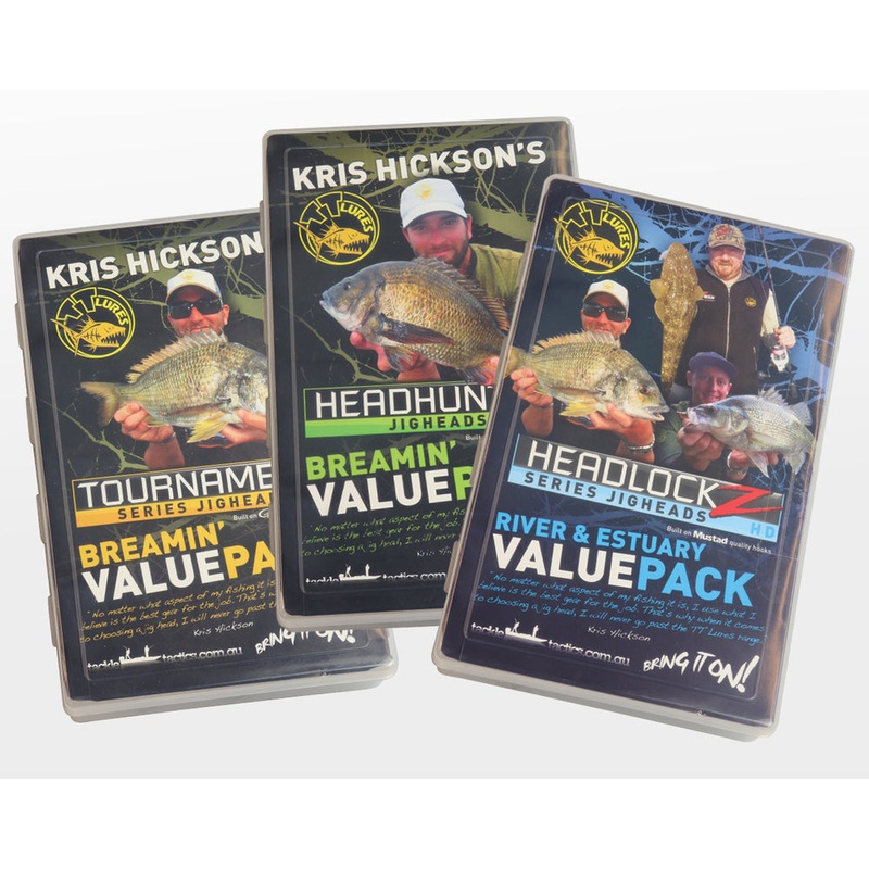 TT JIGHEAD VALUE PACKS|BREAMIN TOURNAMENT|BREAMIN HEAD HUNTER|BREAMIN HEADLOCKZ|RIVER & ESTUARY HEADLOCKZ|FLATHEAD HEADLOCKZ|INSHORE REEF HEADLOCKZ