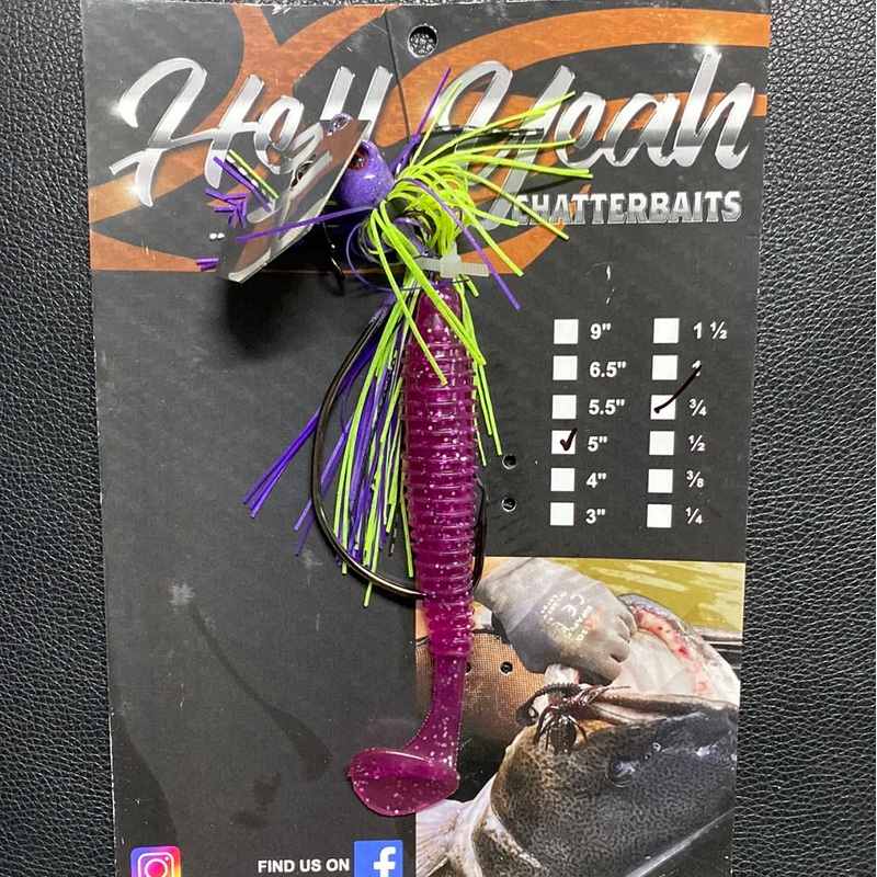 HELL YEAH CHATTERBAITS – 5|Purple black 1/2|Purple chartreuse 3/4|Red black brown 1/2|Purple black chartreuse 1/2|Black pink silver 1/2|Black pink 1/2|Red black 3/4|Black gold green 3/4|Black purple silver 3/4|Purple green 3/4|Black purple 3/4