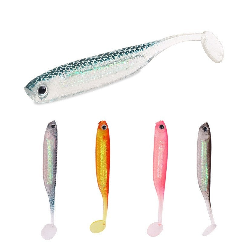 YTQHXY | 5 Pack Minow Paddle Tail Swimbait Freshwater Fishing Artificial Lure