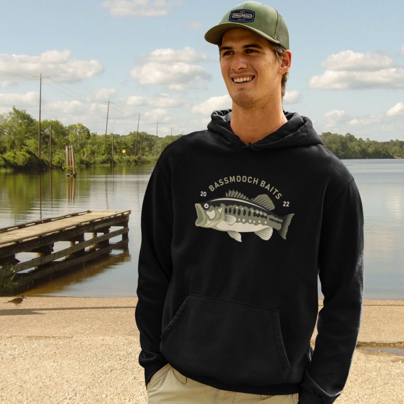 Largemouth Hoodie|Black|Dark Gray|Light Gray|M|L|XL|2XL