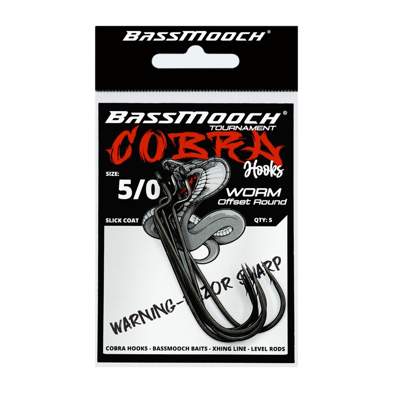 Cobra Tournament Worm Offset Round Hooks – 5pk