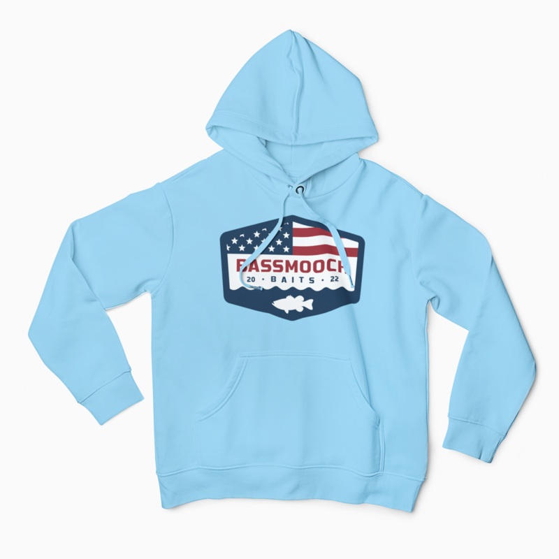 BassMooch Nation Hoodie|Carolina Blue|Red|M|L|XL|2XL