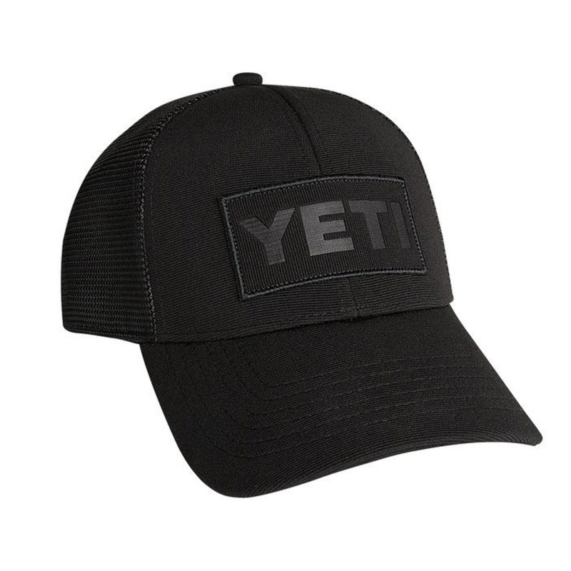 YETI BLACK ON BLACK PATCH TRUCKER HAT