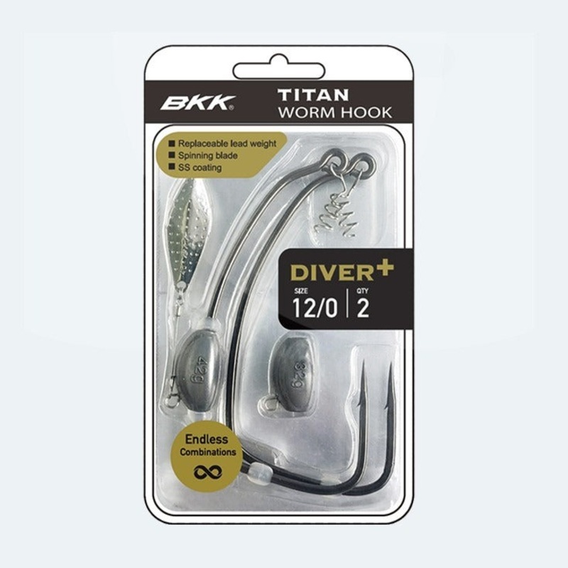 BKK Titan Diver + Worm Hook|6/0|8/0|10/0|12/0|14/0