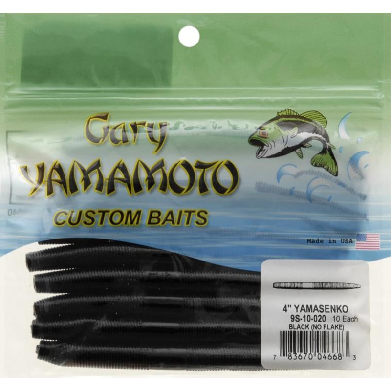 Yamamoto Baits 4 Senko|Black (No Flake)|Blue Pearl (Silver Flake)|Watermelon (Black Flake)|Pumpkin (Black/Green Flake)|Blue Pearl (Black/Hologram Flake)|Green Pumpkin (Black Flake)|Smoke (Large Black/Silver Flake)|Smoke (Black/Purple Flake)|Green Pumpkin
