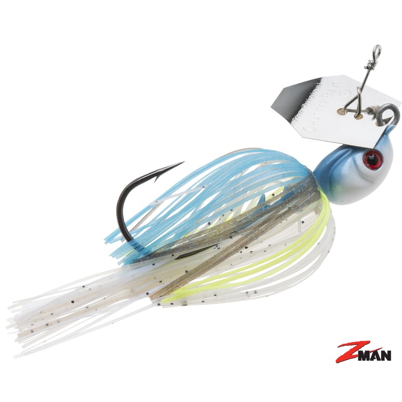 Z-Man Project Z ChatterBait|3/8 oz|1/2 oz|3/4 oz|1 oz|Pearl Ghost|Dark Green Pumpkin|Black/Blue|Houdini|Green Pumpkin Craw|Blueback Herring|Breaking Bream|Sexier Shad|Black Blue