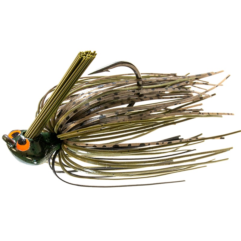 Z-Man CrossEyeZ Flipping Jig|3/8 oz|1/2 oz|5/8 oz|Bruised Green Pumpkin|Candy Craw|White Lightning|Moccasin Craw|Hot Black|Black/Blue|Green Pumpkin