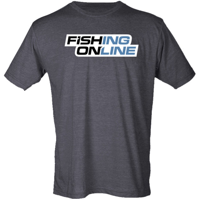 Fishing Online Logo T-Shirt|S|M|L|XL|XXL|3XL|Black|Heather Charcoal|Heather Royal|White