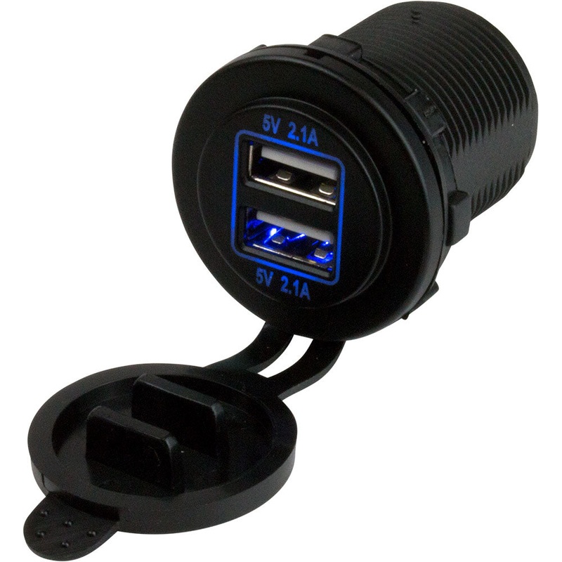 Round Dual USB Power Socket|No Voltmeter|Hidden Voltmeter