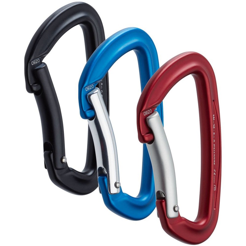 NRS Sliq Bent Gate Carabiner|Black|Bright/Blue|Red/Silver