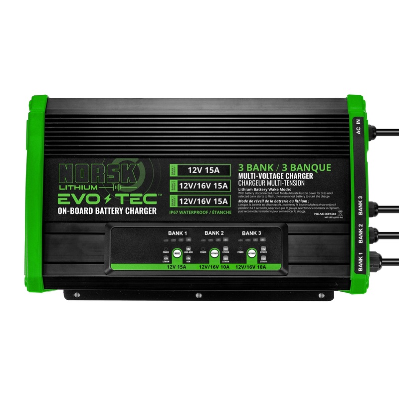 Norsk Lithium EVO-TEC 3 Bank Onboard Chargers