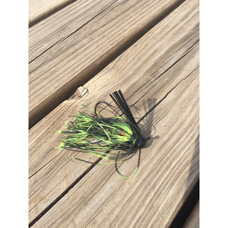 Living Rubber Football Jigs|1/4 oz.|3/8 oz.|Black/Black Chartreuse|Black / Black Chartreuse