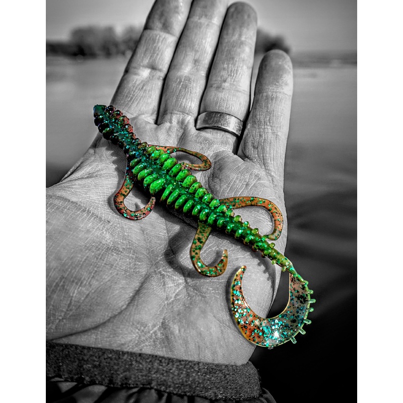 Zipper Lizard|Black Blue Flk w/Blue Tail|Black w/ Large Gold Flk.|Chartreuse Sparkle|Green Pumpkin|June Bug Chartreuse|Pumpkin Chartreuse|Red Sally|Sour Grape|Watermelon|Watermelon Red