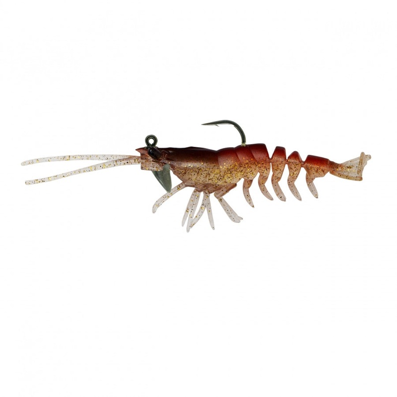 Savage Gear 3D Shrimp Weighted Softbait Lures | 3.5 Inch , 5 Inch | 2 Pcs Per Pack | 2 Jigheads Included