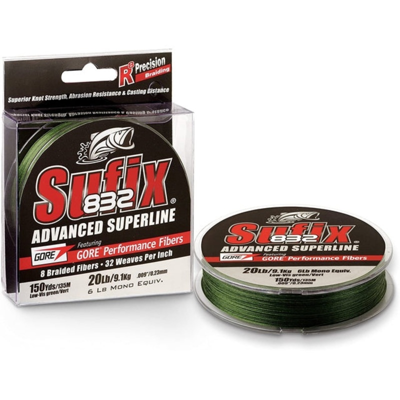 Sufix 832 Advanced Superline Braid (USA Rating) | 275Mt / 300Yd | Lo Vis Green | Ghost | Coastal Camo | Neon Lime |