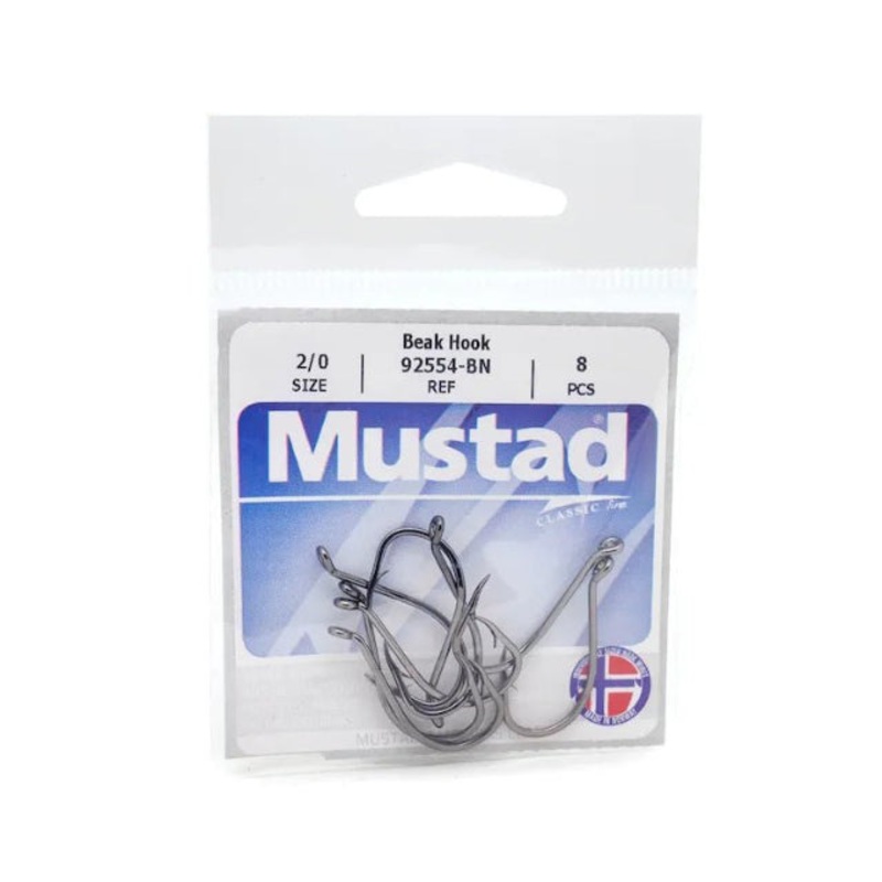 Mustad Beak Black Nickel Octopus Single Hooks 92554-BN