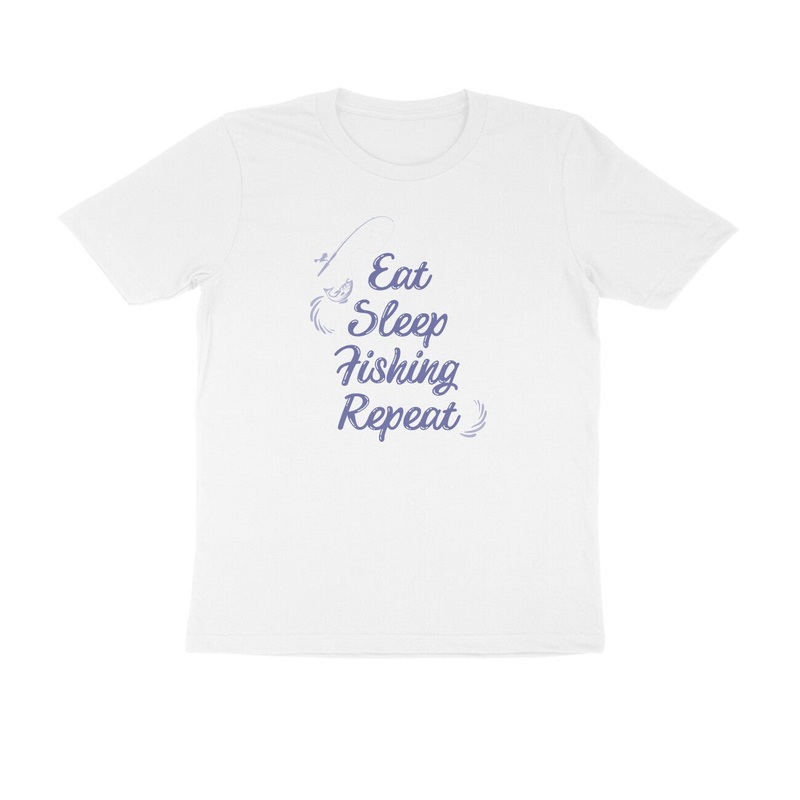 Men’s Angling T-Shirt’s – Eat Sleep Fishing Repeat – Round Neck | Short Sleeves