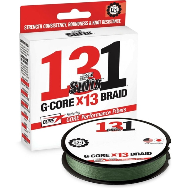 Sufix 131 Braided Fishing Line | 100Mt / 110Yd | Low-Vis Green | 6 Connected Spools |