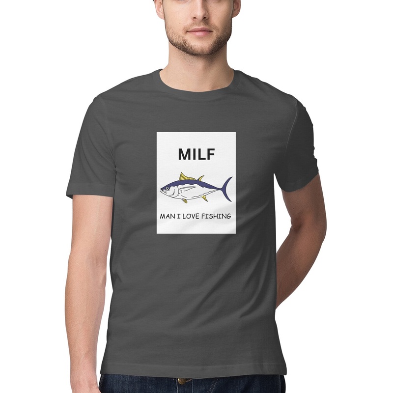 Men’s Angling T-Shirt’s | MILF – Man I Love Fishing | Round Neck | Short Sleeves |