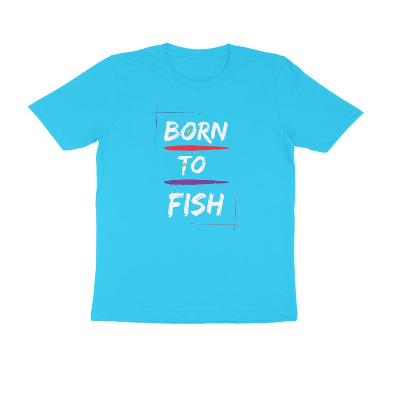 Men’s Angling T-Shirts – Born To Fish – Round Neck | Short Sleeves