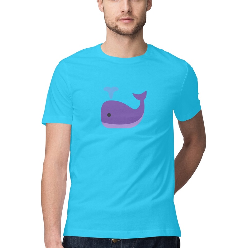 Men’s Angling T-Shirt’s | Sea Creatures Toon Series | Blue Whale | Round Neck | Short Sleeves |