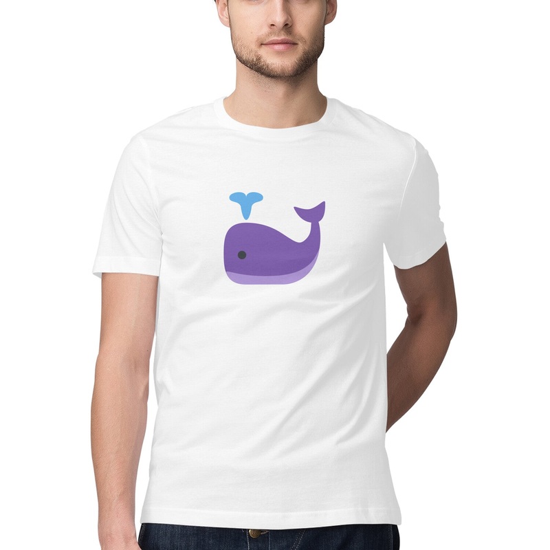 Men’s Angling T-Shirt’s | Sea Creatures Toon Series | Blue Whale | Round Neck | Short Sleeves |