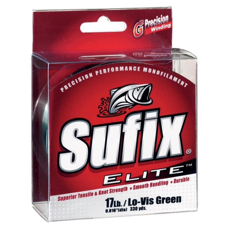Sufix Elite Monofilament line | 100Mt / 110Yd | Low-Vis Green | 10 Connected Spools |