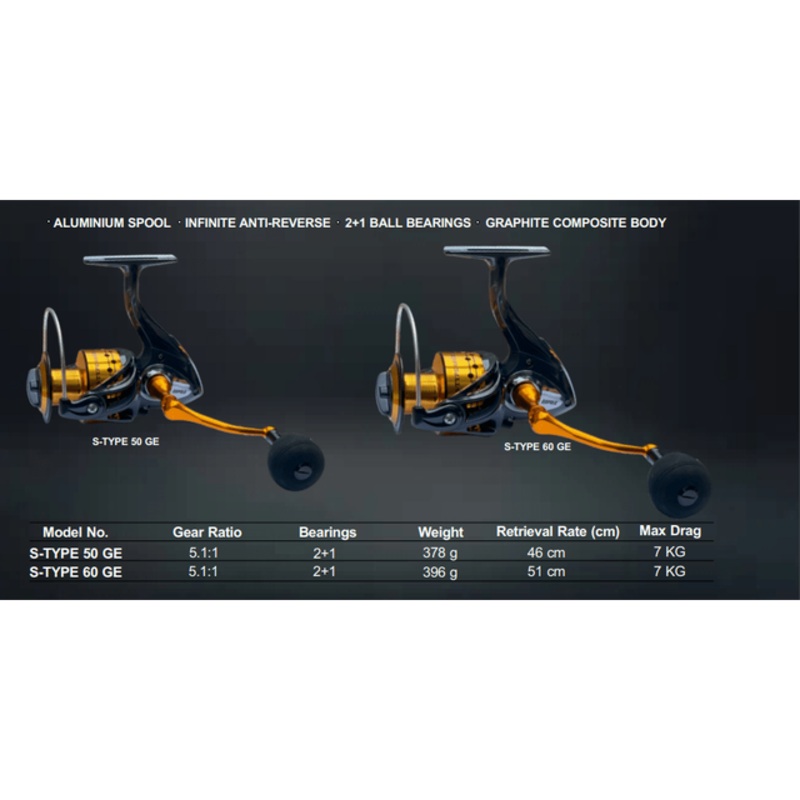 Rapala S-Type Gold Edition Spinning Reel | 50 GE | 60 GE |