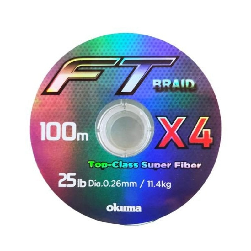 Okuma FT X4 Braided Line  | 100Mt / 110Yd | Deep Green | 10 Connected Spools |