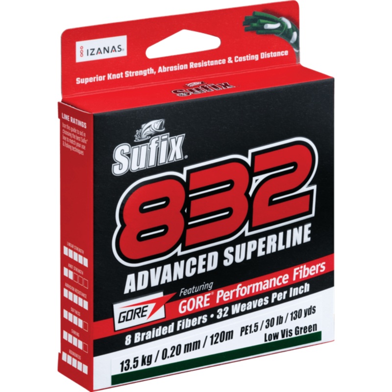 Sufix 832 Advanced Super Braid | 250Mt / 275Yd | Low-Vis Green | Camo |