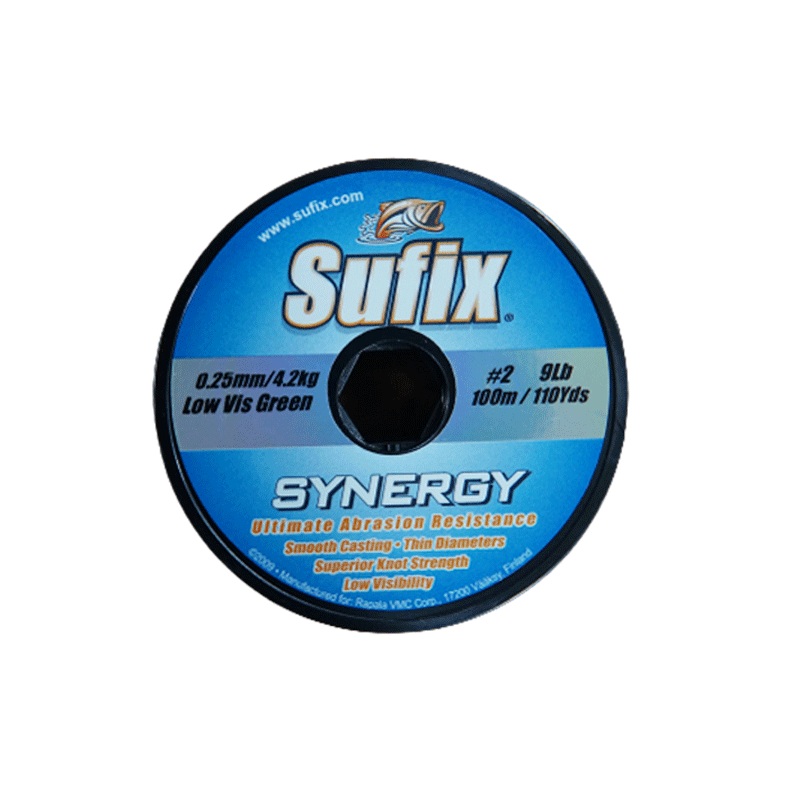 Sufix Synergy Monofilament Line | 100Mt / 110Yd | Clear | 10 Connected Spools |