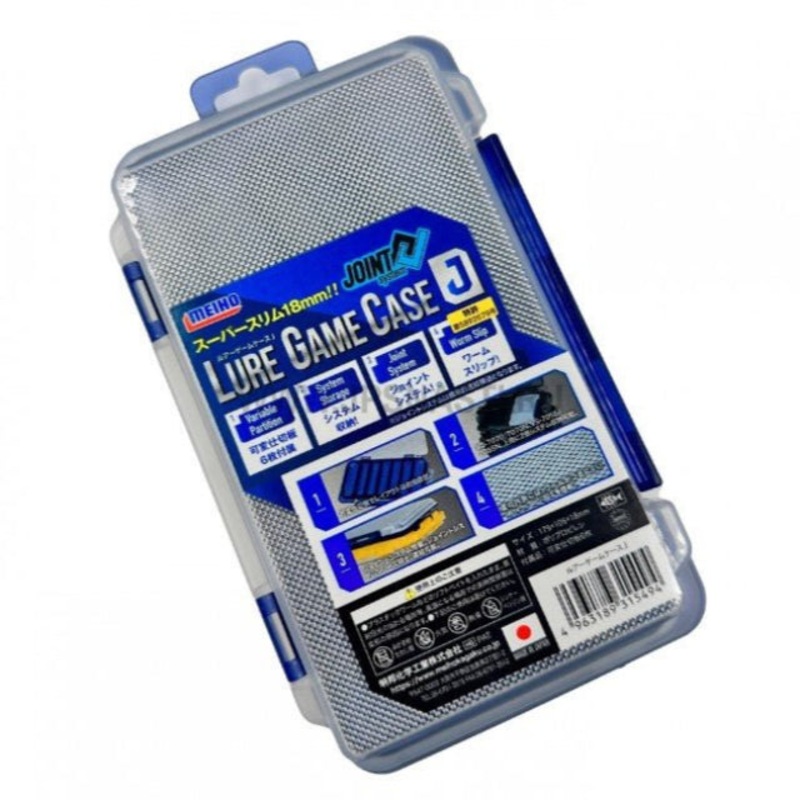 Meiho Lure Game Case J | Clear x Navy | 7 Compartments Tackle Box |