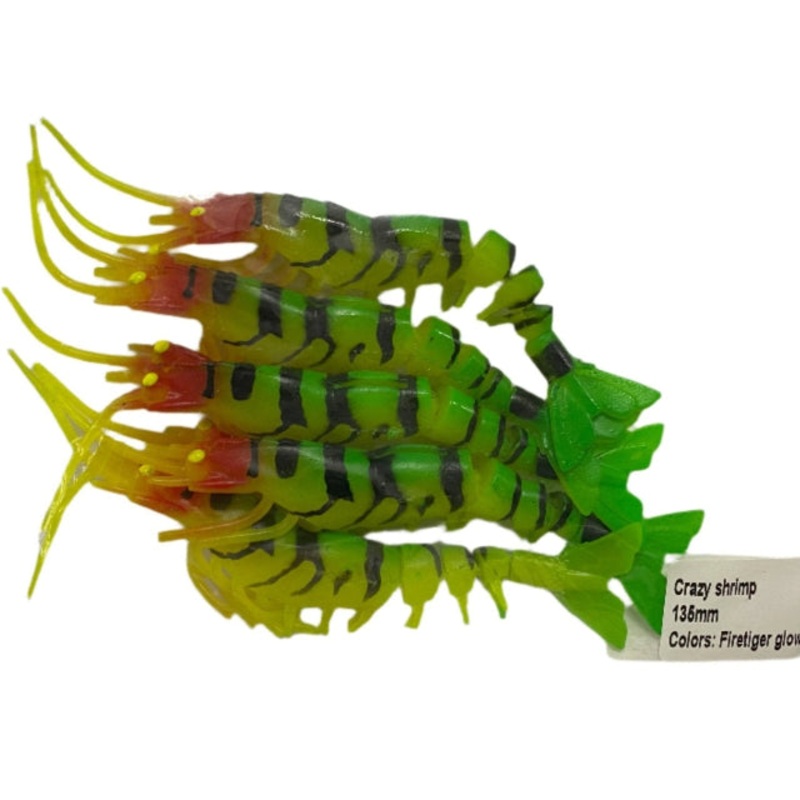 Gfin Crazy Eco Shrimp Soft Plastic Baits | 5 Inch | 7 Gm | 5 Pcs Per Pack |