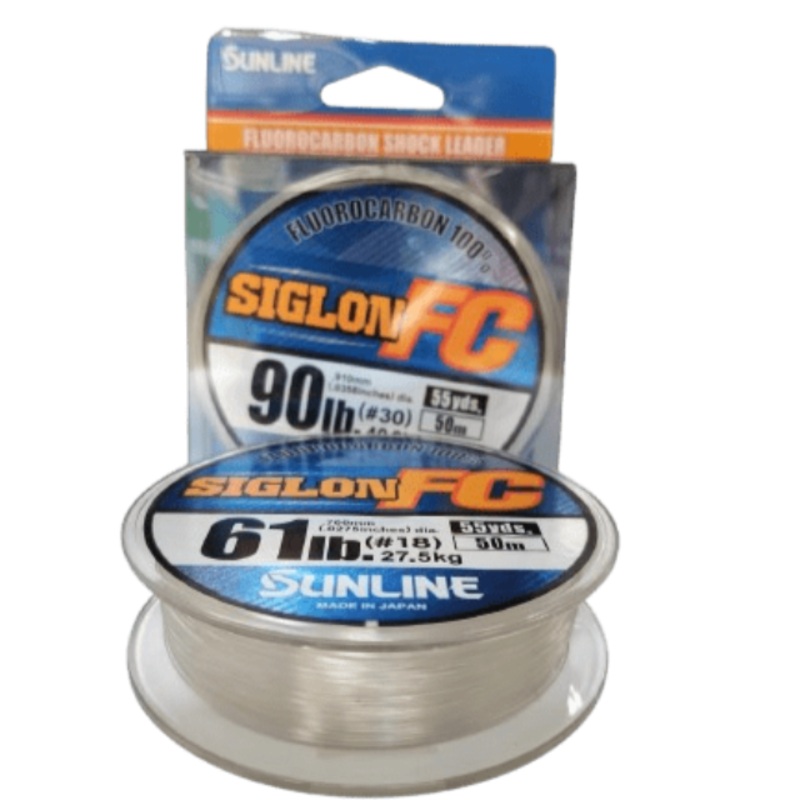 Sunline Siglon 100% Fluorocarbon Shock Leader | 50Mt / 55Yd | Clear |