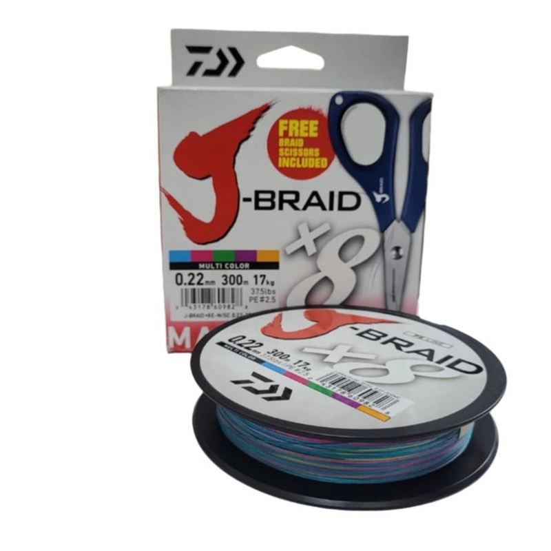 Daiwa J-Braid X8 Braided Fishing Line | 300Mt / 330Yd | Multicolor |