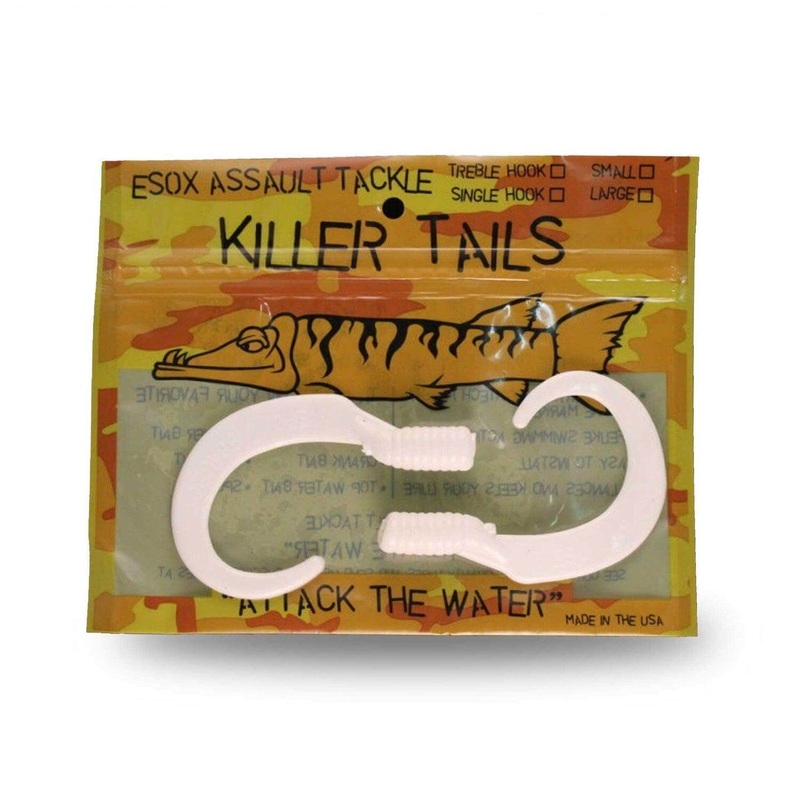 Chaos Tackle Killer Tails|White|Orange|Black|Flowage Green|Fire Tiger|Chartreuse|Copper Flake|Gold Flake|Fluo Pink|Purple Flake|Small 6 in|Large 7.5 in
