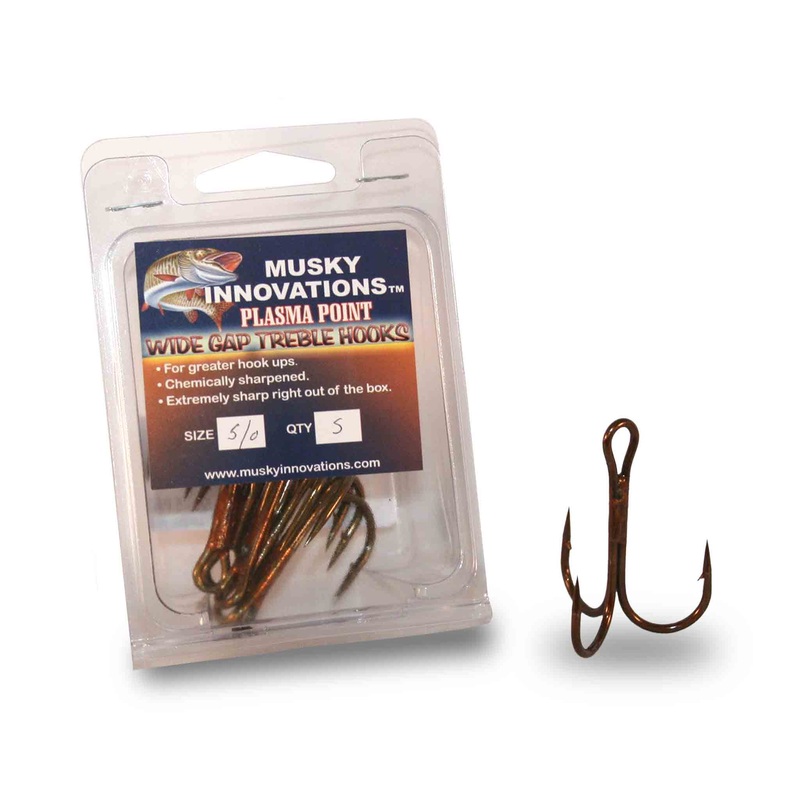 Musky Innovations Plasma Point Wide Gap Treble Hooks