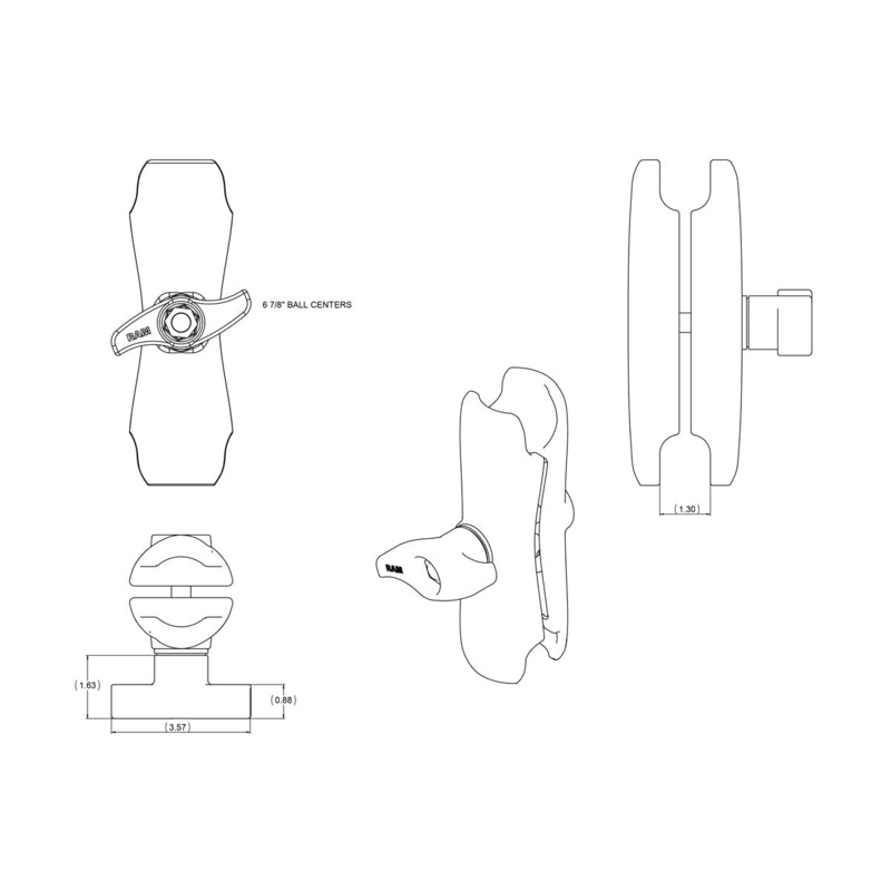 RAM Double Socket Arm – D Size Medium