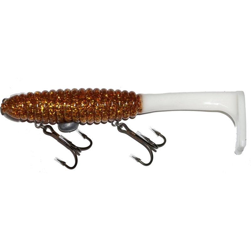 Whale Tail Plastics Phat Tail|Black / Orange Tail|Walleye / White Tail|Black / Lemon Tail|White / Lemon Tail|Jailbird (Ezoko Custom)