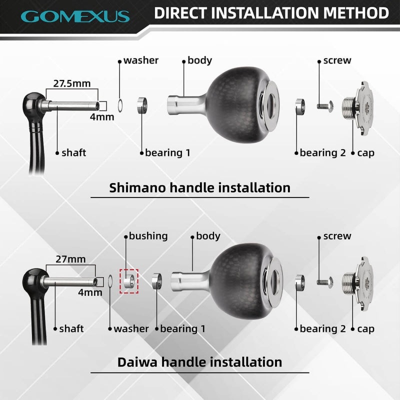 Gomexus Carbon Reel Power Knob 38mm FA38