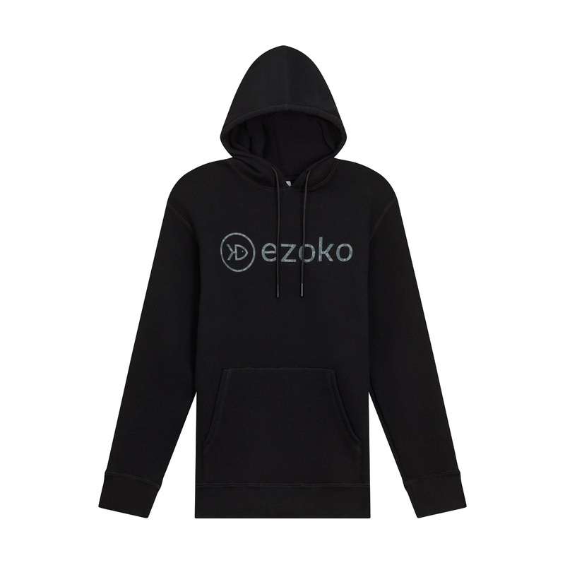EZOKO Black Hoodie Dark Camo Logo