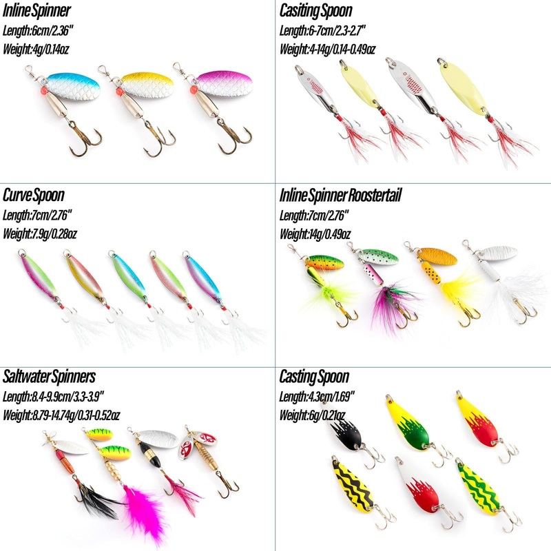 Dr.Fish 30pcs Spinners and Spoons Kit