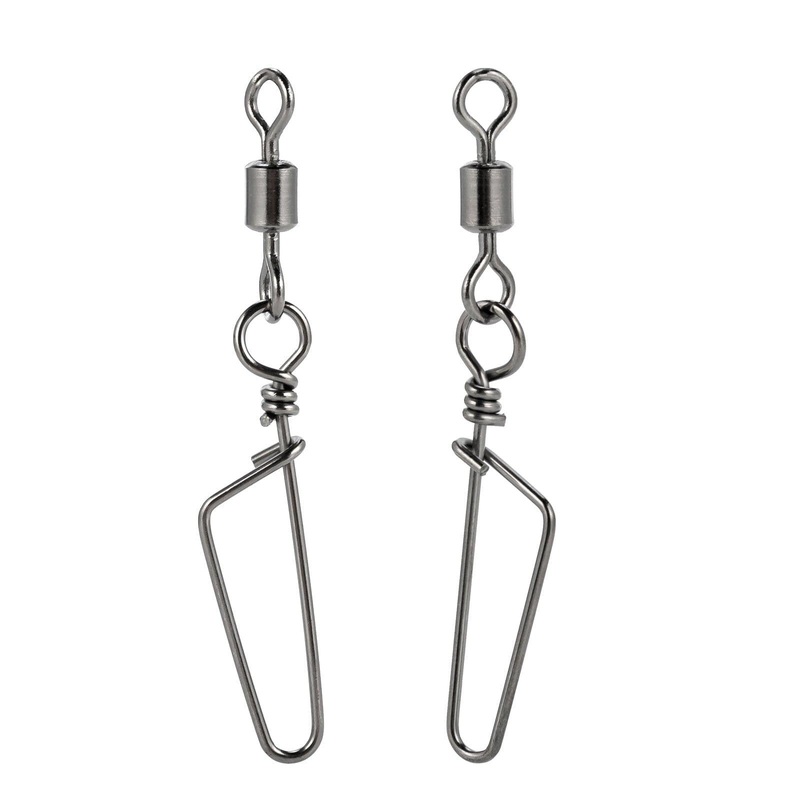 Dr.Fish 30pcs Rolling Swivels with Coastlock Snaps 18-198lb