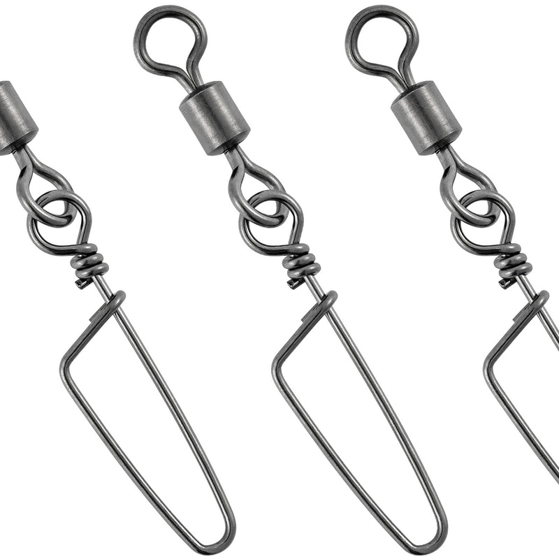 Dr.Fish 30pcs Rolling Swivels with Coastlock Snaps 18-198lb