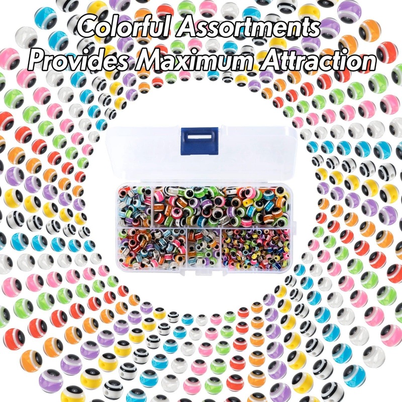 Dr.Fish 500pcs Fishing Beads Kit 4/6/8mm