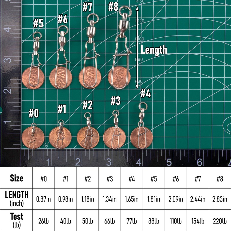 Dr.Fish Ball Bearing Swivel with Duo Lock Snap 28-220lb