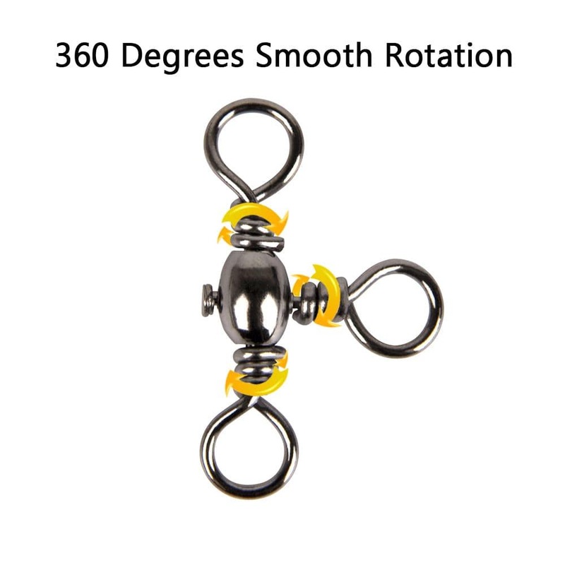 Dr.Fish 150pcs 3 Way Barrel Swivels Kit 35-101lb