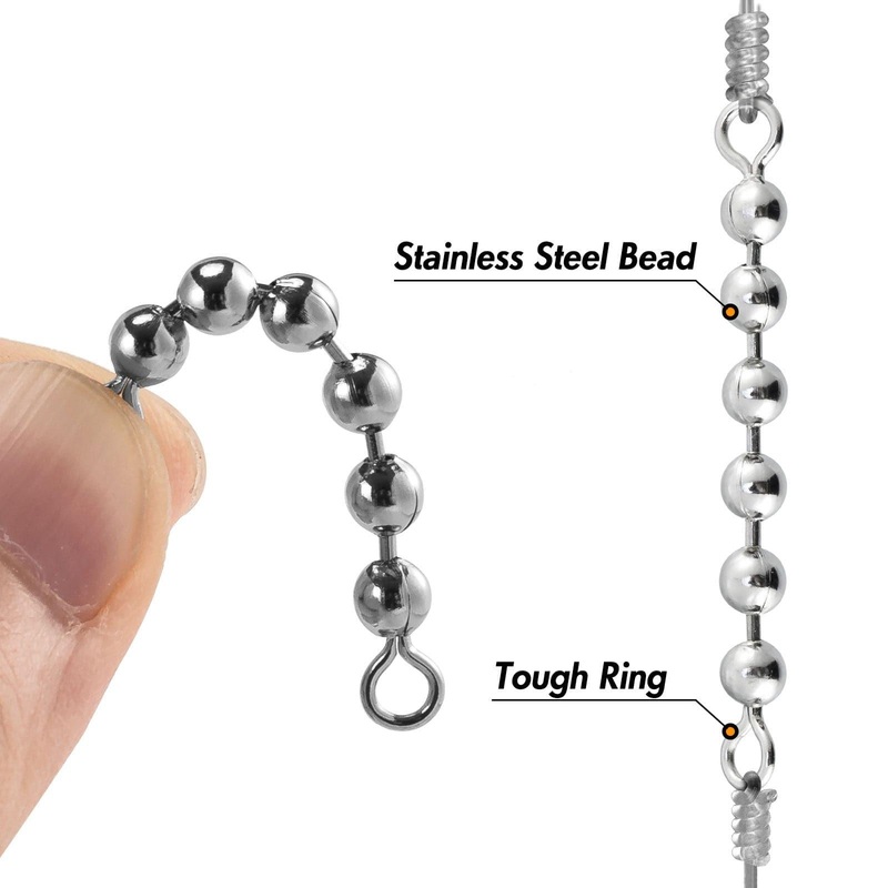 Dr.Fish 20pcs Bead Chain Swivels 4-6 Balls