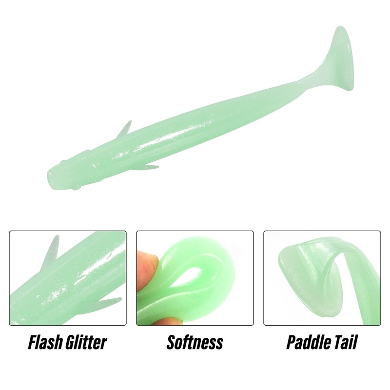 Dr.Fish 8pcs Soft Baits 4” Glow in the Dark