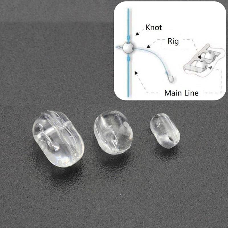 100pcs Fishing Beads 4 Holes Clear/Glow